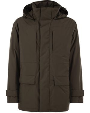 Herno Technical Hooded Padded Parka - Brown