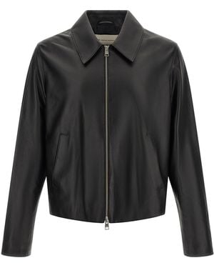 Ami Paris Leather Jacket - Black