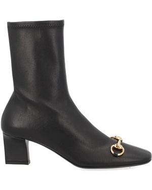 Gucci Signora Ankle Boots With Horsebit - Black