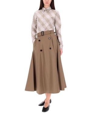 Burberry "brenda" Midi Skirt - Natural