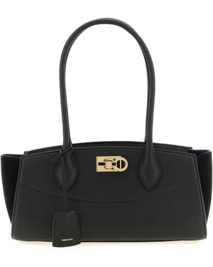 Ferragamo 'Studio Soft East West (M) Shoulder Bag - Black
