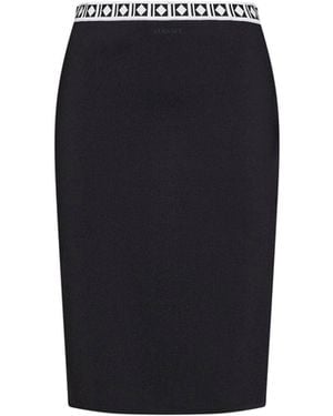 Versace Knit Midi Skirt With Jacquard Details - Black
