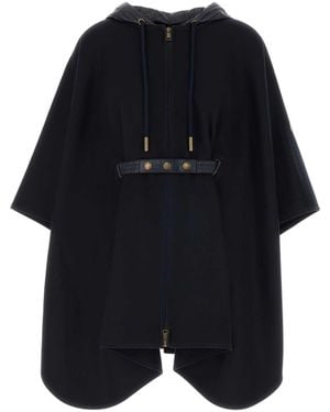 Moncler Wool Blend Poncho - Blue