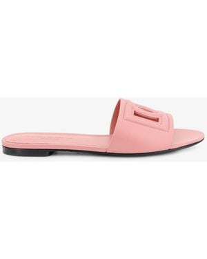Dolce & Gabbana Dolce & Gabbana Leather Sandals With Dg Millennials Logo - Pink