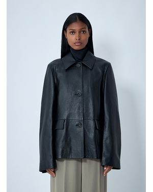 TOTEME Grained Leather Jacket - Blue