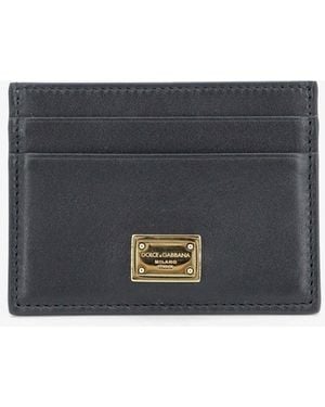 Dolce & Gabbana Leather Card Holder - Gray