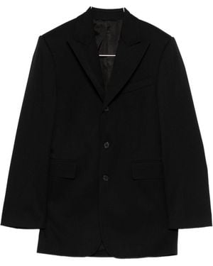 Celine Wool Single-Breasted Blazer Jacket - Black