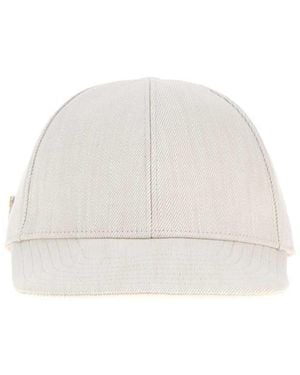 Prada Chalk Denim Baseball Cap - White