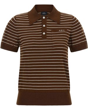A.P.C. 'Aline' Polo Shirt - Brown