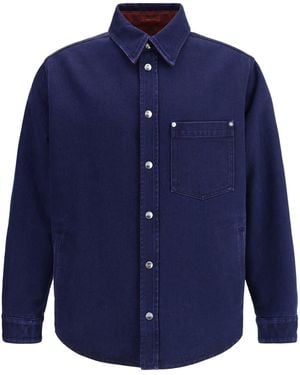 Gucci Denim And Flanel Reversible Shirt - Blue
