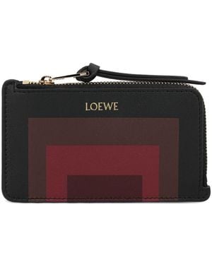 Loewe Compact Leather Cardholder - Purple