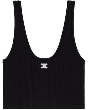 Celine Triomphe Cotton Top - Black