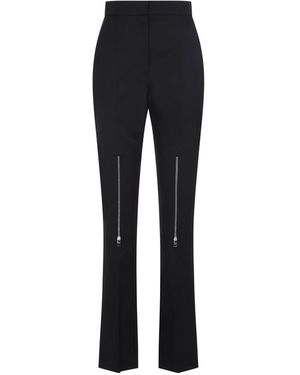 McQueen Elegant High-Waisted Wool Pants For - Black