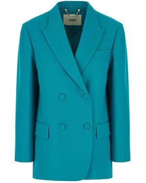 Fendi Clothing Blazers & Gilets - Blue
