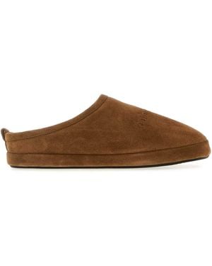 Balenciaga Caramel Suede Alaska Slippers - Brown