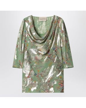 Valentino Printed Lurex Shirt - Green