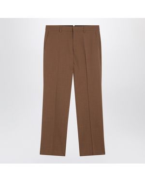 Ami Paris Hazelnut Wool Pants - Brown