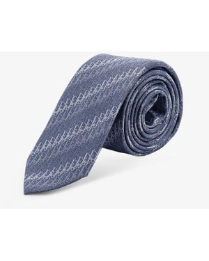 Dior Dior Dior Oblique Trio Silk Tie - Blue