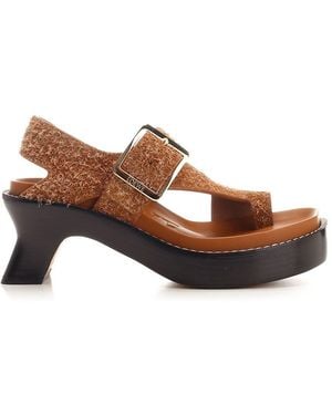 Loewe "Ease" Thong Sandals - Brown