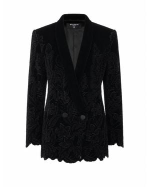 Balmain Velvet Embroidered Jacket - Black