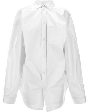 Balenciaga Oversize Shirt With Pocket - White