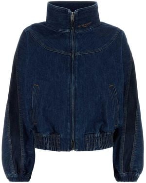 Givenchy Denim Bomber Jacket - Blue