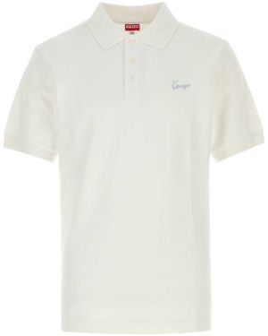 KENZO Solid Shirt Collar Polo - White