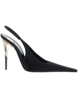 Saint Laurent Goya 110 Slingback Pump Crepe Satin - Black