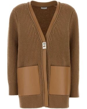 Ferragamo Salvatore Camel Wool Cardigan - Brown