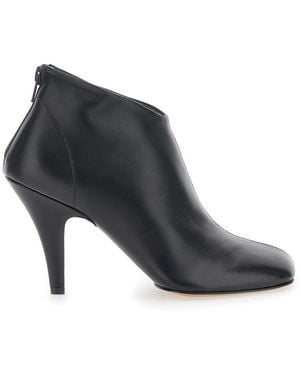 Phoebe Philo Ankle Boots With Square Toe And Thin Heel - Black