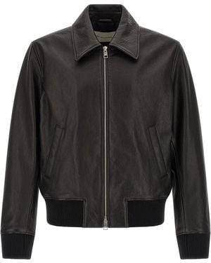 Ami Paris Lamb Leather Jacket Clothing - Black
