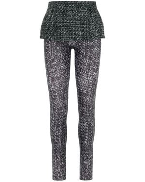 DIESEL Two-Tone Polyester Blend Leggings - Gray