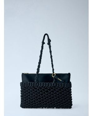 Jil Sander Tangle Net Cord Shoulder Bag - Blue