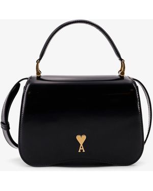 Ami Paris Heart-Shaped Logo Shoulder Bag in White | Lyst