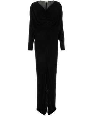 Saint Laurent Viscose Long Dress - Black