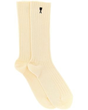 Ami Paris 'Ami De Coeur' Socks - Natural