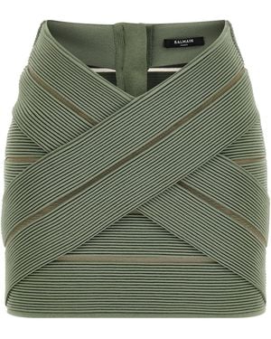 Balmain V-Shaped Waist Skirt - Green
