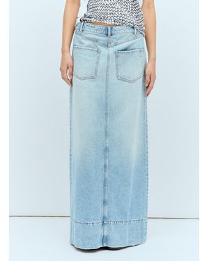 Sportmax Backwards Denim Skirt - Blue