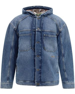 Off-White c/o Virgil Abloh Bookish Padded Denim Jacket - Blue