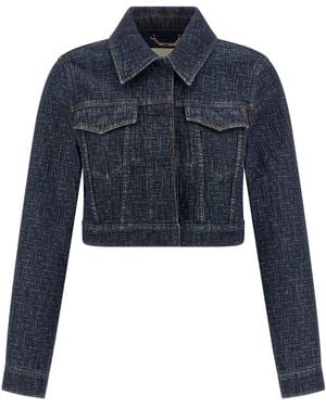 Fendi Ff Denim Bolero Jacket - Blue