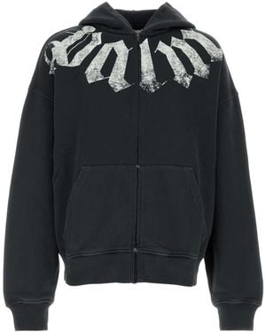 Palm Angels Charcoal Cotton Oversize Sweatshirt - Black