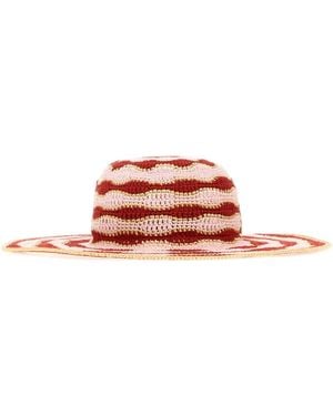 Fendi Embroidered Crochet Hat - Pink