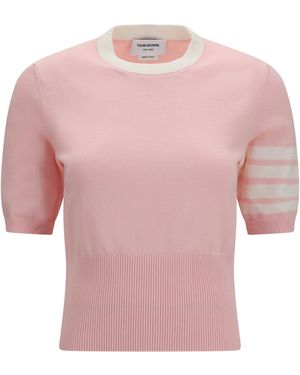Thom Browne Hector Intarsia T-Shirt - Pink