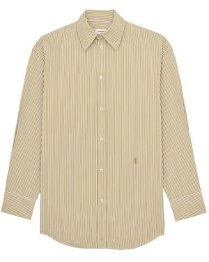 Saint Laurent Oversized Stripes Shirt - Natural
