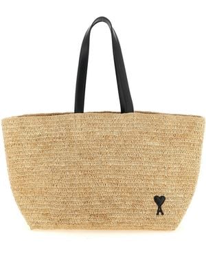 Ami Paris 'Ami De Coeur' Shopping Bag - Natural