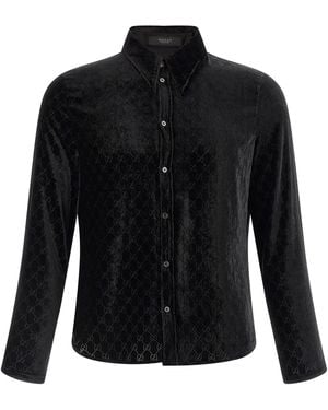 Gucci 'Gg' Velvet Shirt - Black