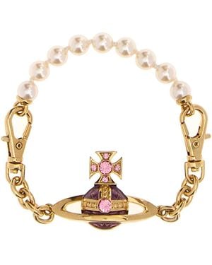 Vivienne Westwood Two-Tone Metal And Pearls Aida Bracelet - Metallic