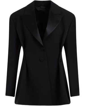 Givenchy Elegant Virgin Wool Jacket With Peak Lapels For - Black