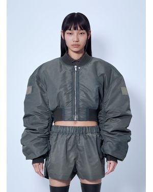 Rick Owens Micro Secchia Washed Bomber Jacket - Gray