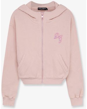 Dolce & Gabbana Dolce & Gabbana Cotton Sweatshirt With Embroidered Logo On The Front - Pink